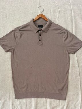 Porter & Ash Men's Short Sleeve Polo in Taupe Knit